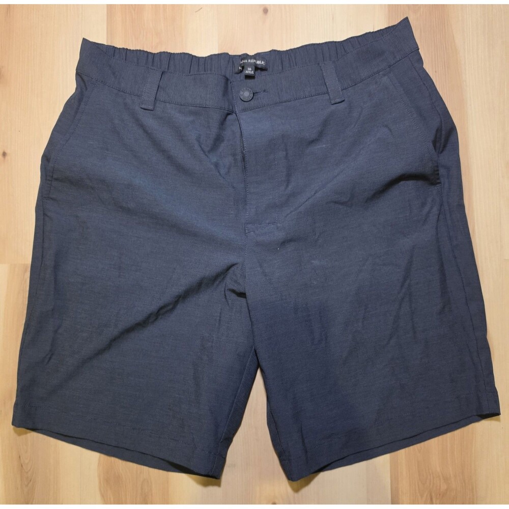 Banana Republic Men's 36 Navy Textured Chino Shorts 9" Elastic Stretch Preppy